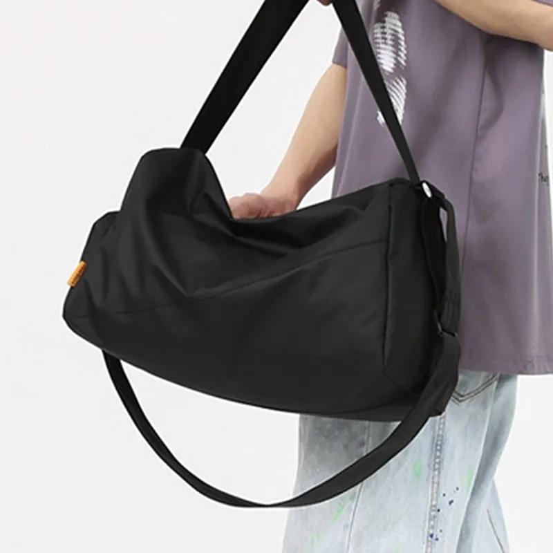 KAISER Laminated Oxford Cloth Crossbody Handbag Unisex Black/Green-3