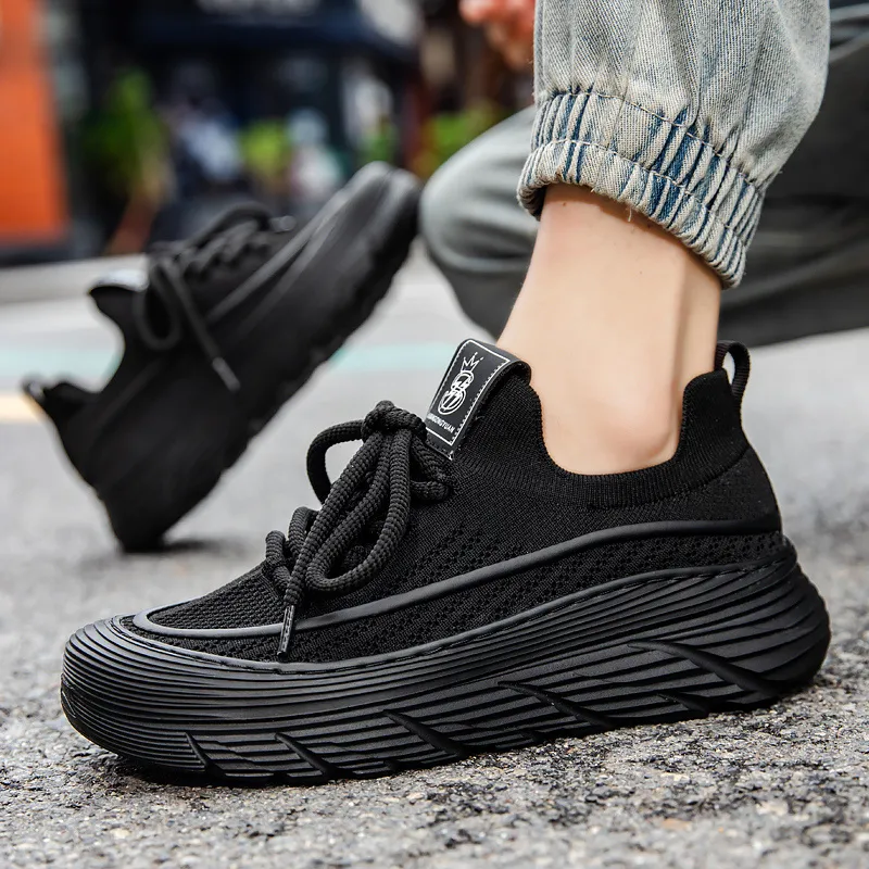 Skate Park Height Increasing Wear-Resistant Low-Top Running Shoes Men's-5