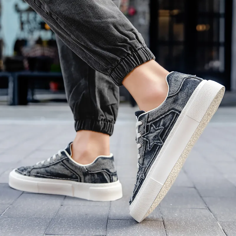 Skate Park Anti-Slip And Wear-Resistant Height Increasing Low-Top Skateboard Shoes Men's-9