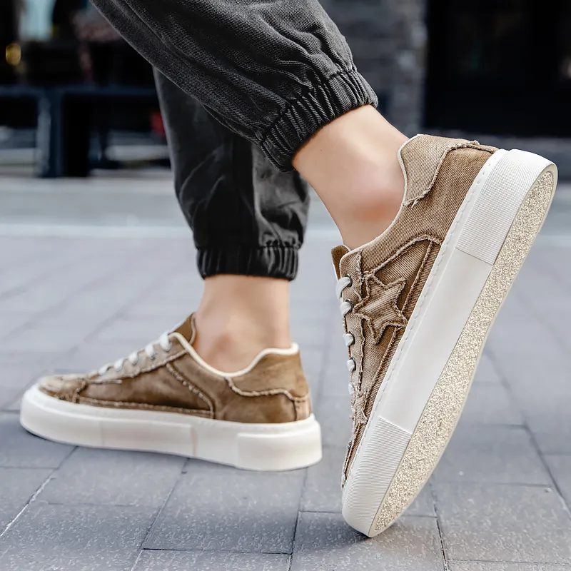 Skate Park Anti-Slip And Wear-Resistant Height Increasing Low-Top Skateboard Shoes Men's-32