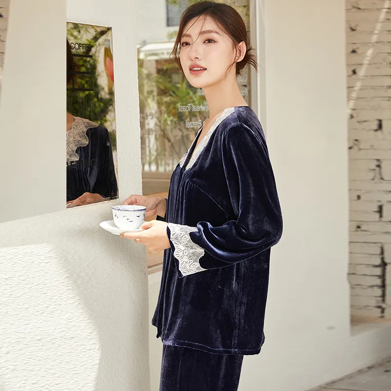 MB Pajama Set Women's Midnight Blue-4