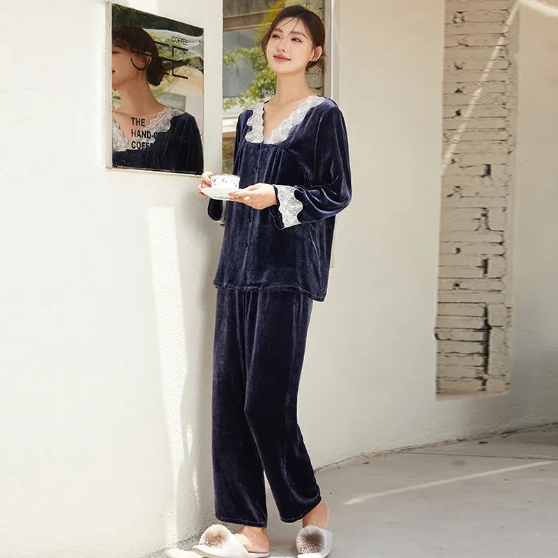 MB Pajama Set Women's Midnight Blue-3