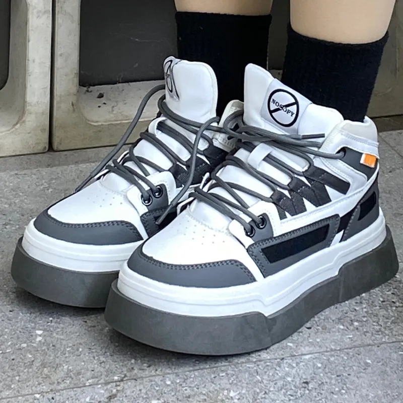 NOCOPY Warm Anti-Slip And Wear-Resistant Height Increasing High-Top Skateboard Shoes Unisex-12