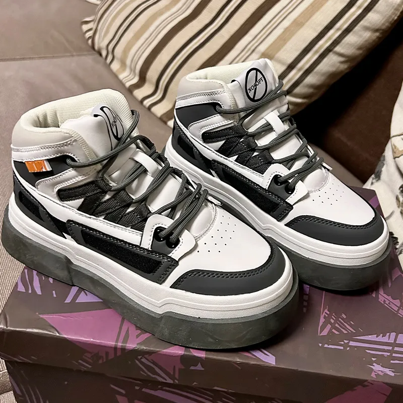 NOCOPY Warm Anti-Slip And Wear-Resistant Height Increasing High-Top Skateboard Shoes Unisex-10
