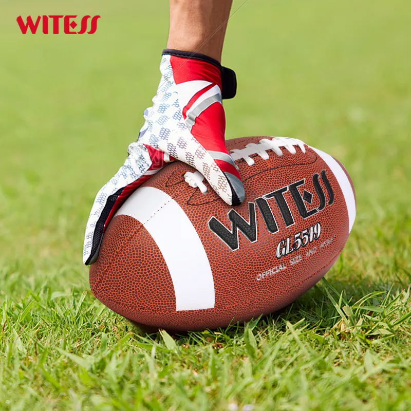 WITESS Rugby Ball PVC Material Indoor And Outdoor Size 3/6 Size 9 Three Specifications Brown-6