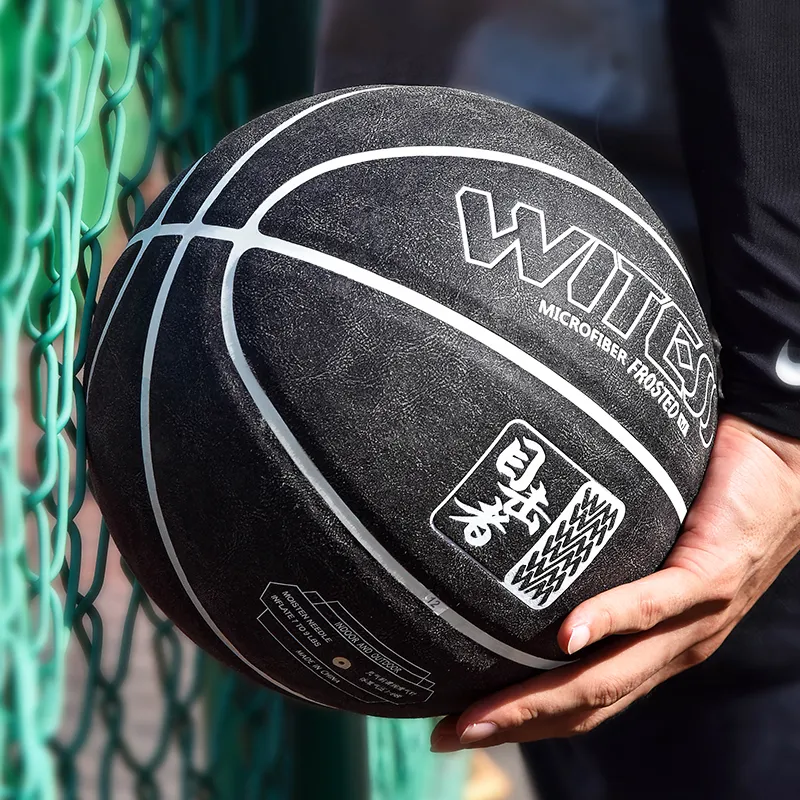 WITESS Size 7 Indoor, Outdoor, All Basketball Nubuck Black-5