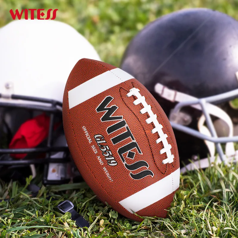 WITESS Rugby Ball PVC Material Indoor And Outdoor Size 3/6 Size 9 Three Specifications Brown-8