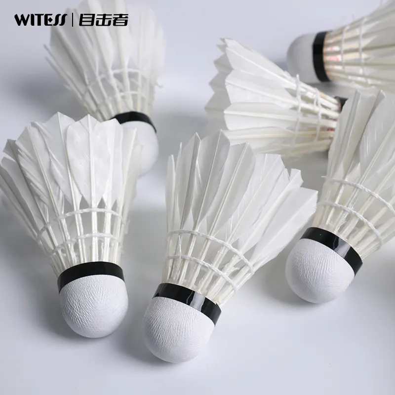 WITESS M5 12 Pack Water Duck Feather Big Board Duck Feather Designed For Everyday Training Shuttlecocks-4
