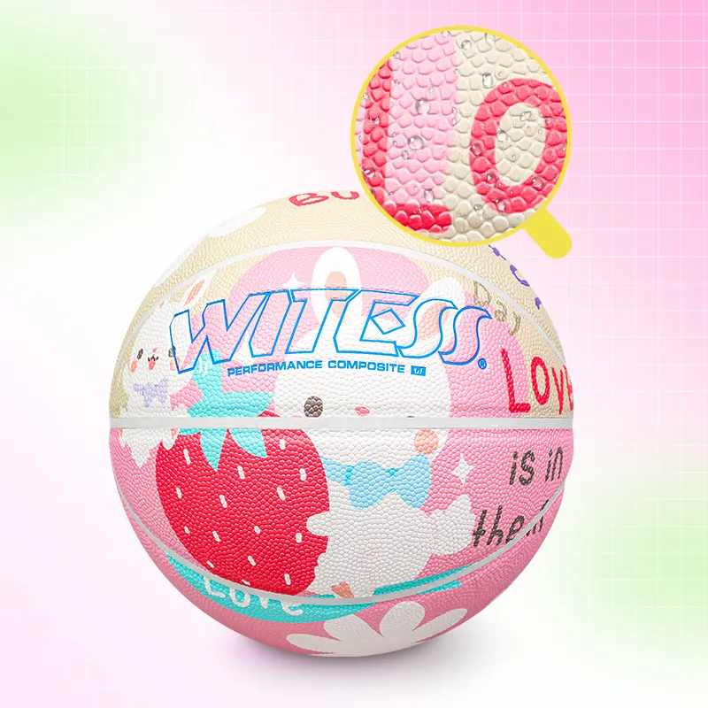 WITESS Eyewitness Series PU Basketball Pink Size 7 Training Unisex-7