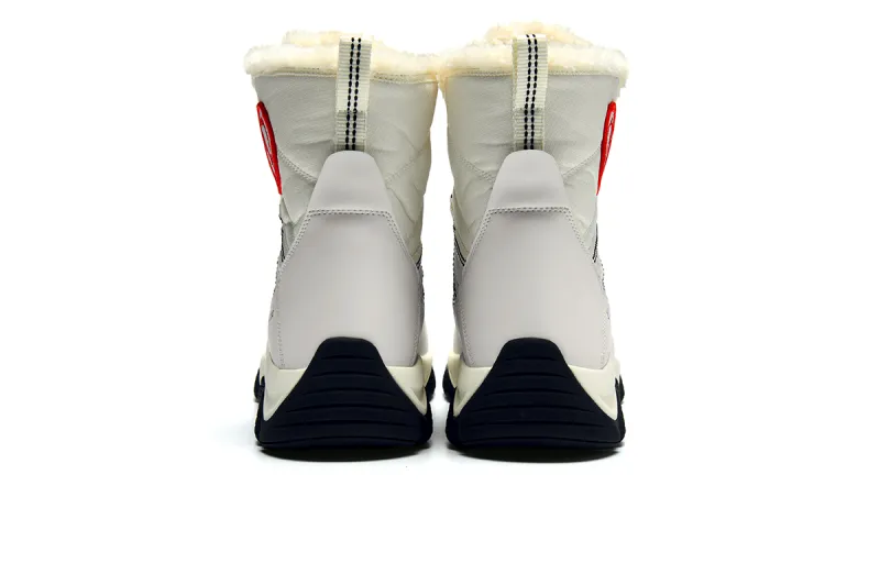 HLA Snow Boots Men Black, Beige-8