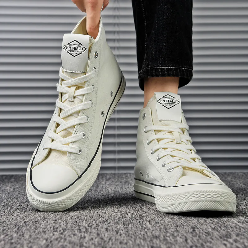 HLA High Top Canvas Shoes Unisex-5