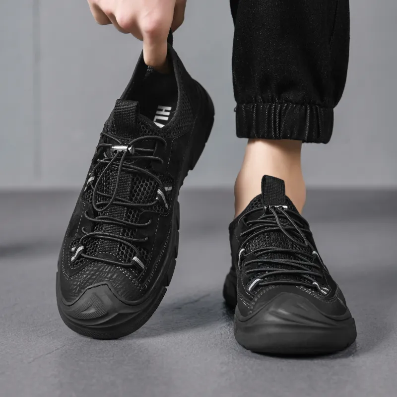 HLA Casual Shoes Men Low Top Sand/Black-5