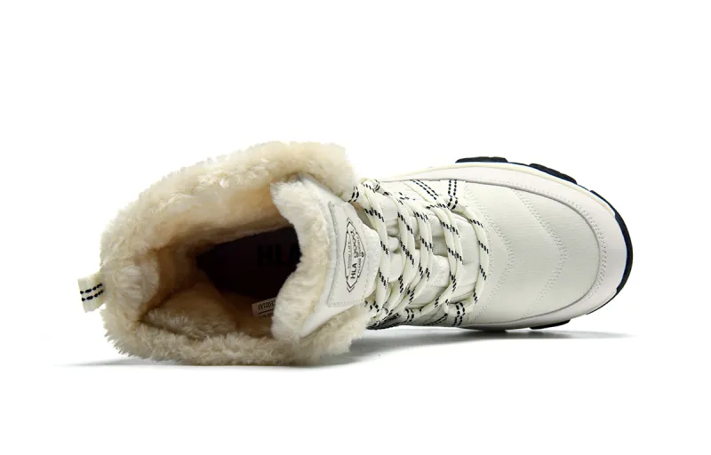 HLA Snow Boots Men Black, Beige-7