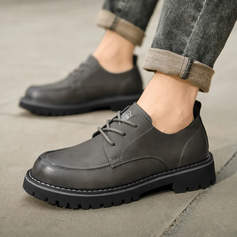 HLA Dress Shoes Men Low Top Black/Brown-13