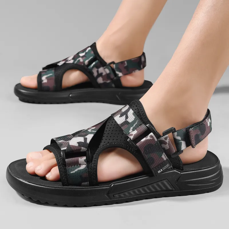 HLA Beach Sandals Men Army Green, Black Blue-5