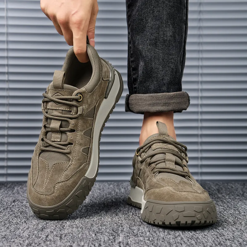 HLA Casual Shoes Men Low Top Khaki/Earth Yellow-12