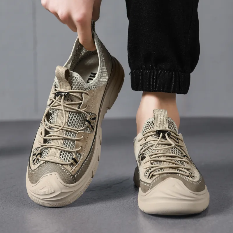 HLA Casual Shoes Men Low Top Sand/Black-12