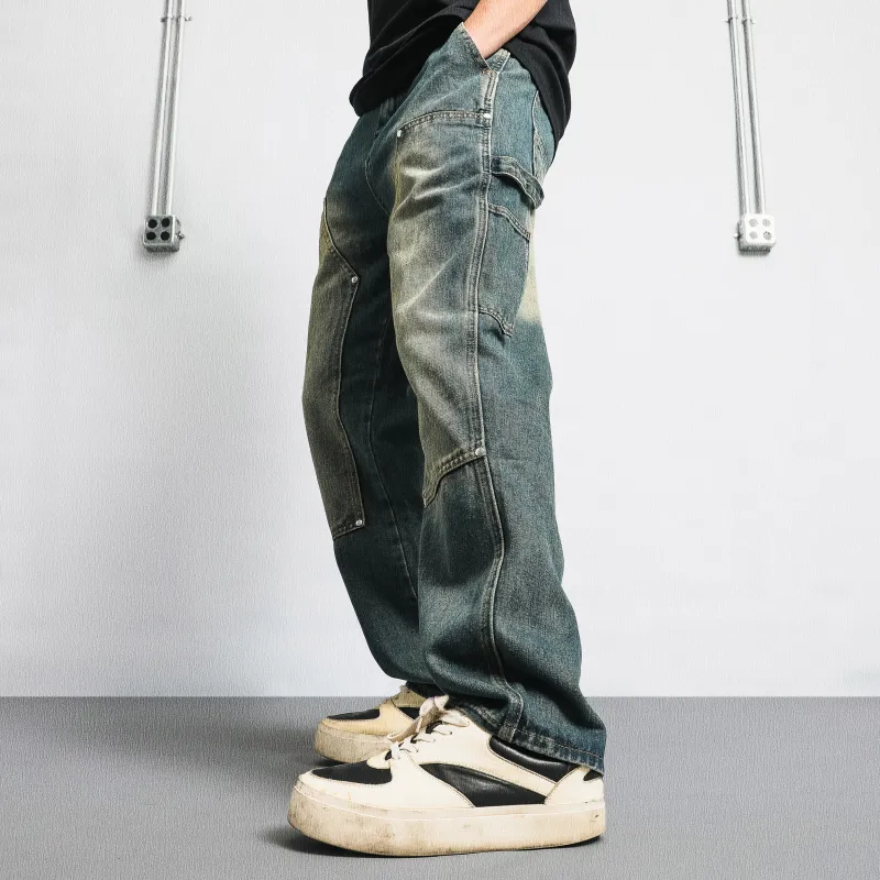 GNOMESHGH Jeans Unisex Yellow Mud Black-27