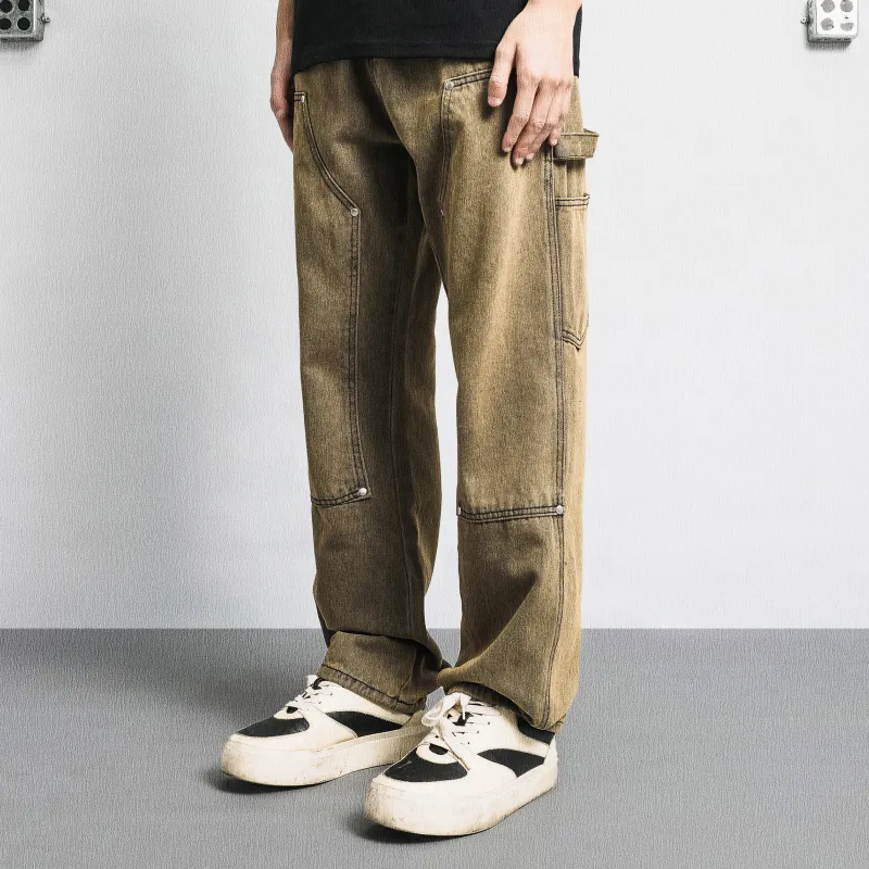 GNOMESHGH Jeans Unisex Yellow Mud Black-12