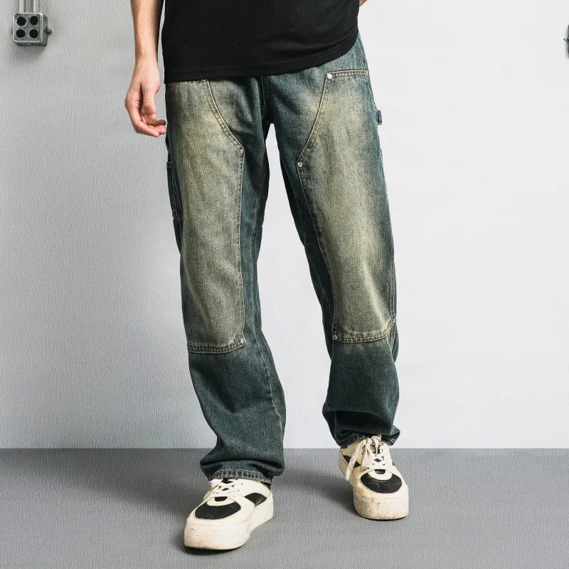 GNOMESHGH Jeans Unisex Yellow Mud Black-26