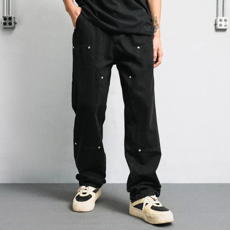 GNOMESHGH Jeans Unisex Yellow Mud Black-5