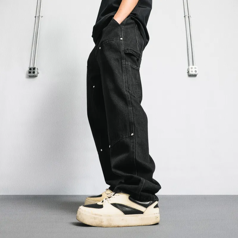 GNOMESHGH Jeans Unisex Yellow Mud Black-7