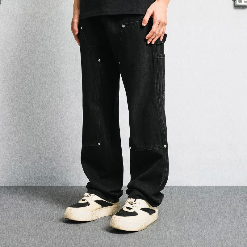 GNOMESHGH Jeans Unisex Yellow Mud Black-3
