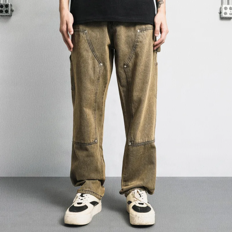 GNOMESHGH Jeans Unisex Yellow Mud Black-11