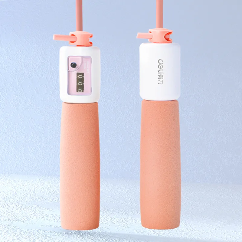 Deli Aerobic Fat Reduction Mechanical Counting Jump Ropes Adults PVC Rope, Foam Controller 2.8m-7