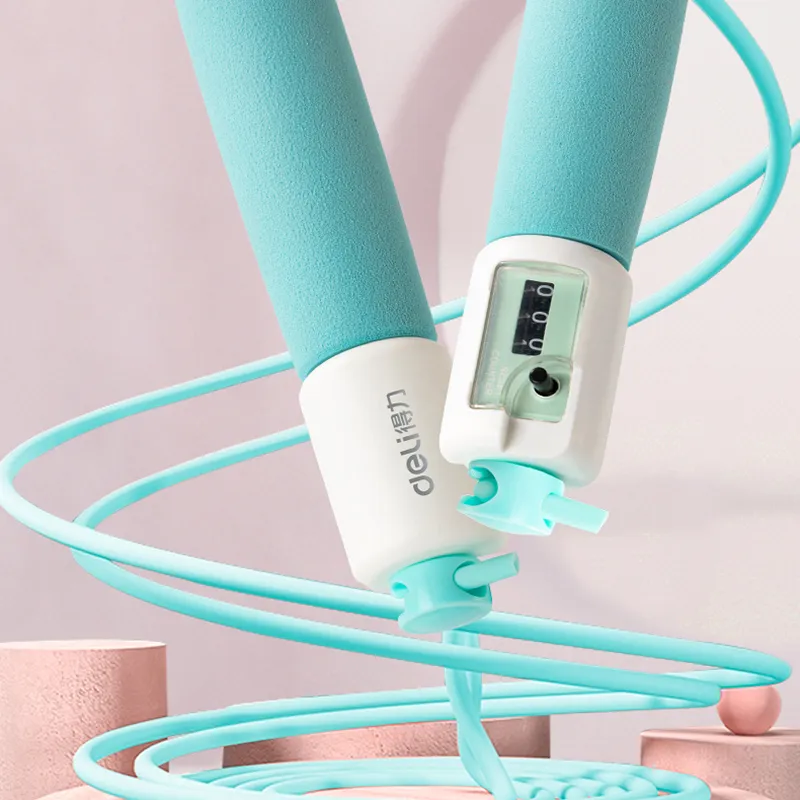 Deli Aerobic Fat Reduction Mechanical Counting Jump Ropes Adults PVC Rope, Foam Controller 2.8m-1