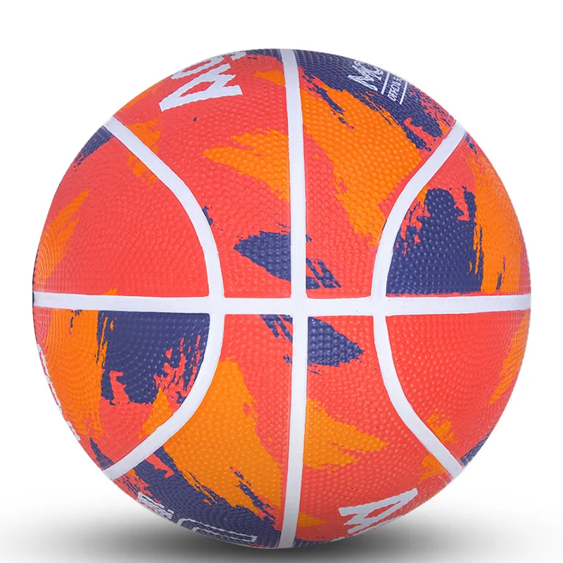 Deli Rubber Basketball Red Orange Blue Size 4 Training Kids'-1