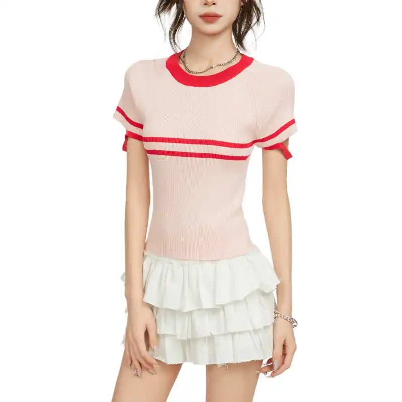Princess Berdele Set in Sleeve T Shirt Women's Pink-5