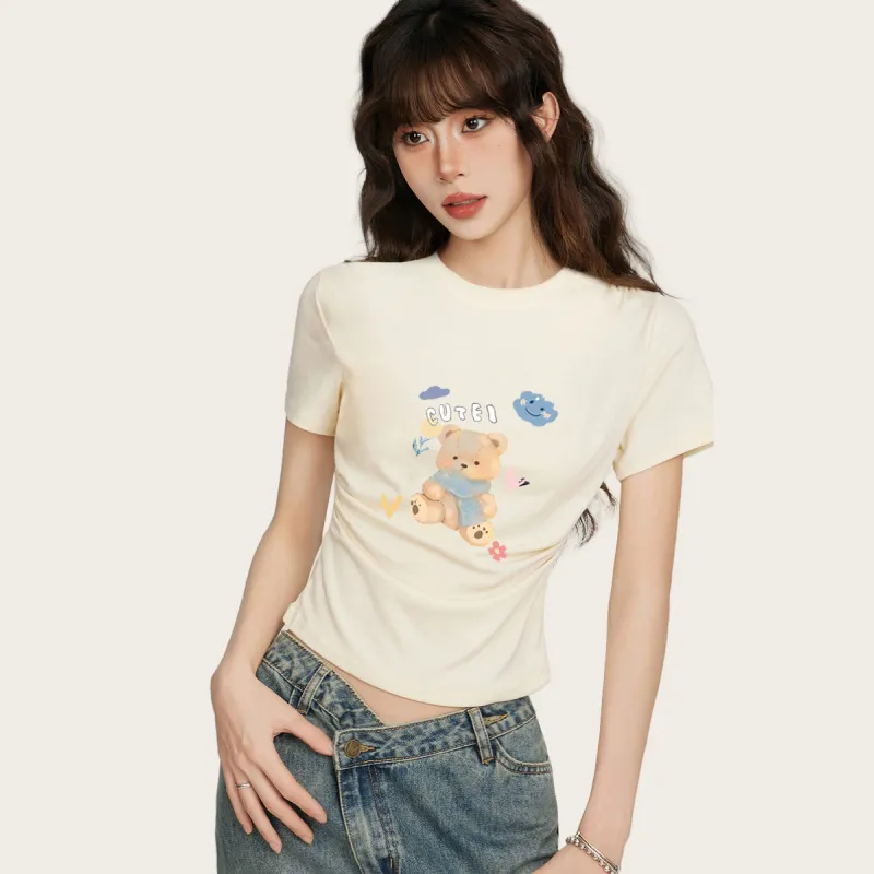 Princess Berdele Set in Sleeve T Shirt Women's Apricot-3