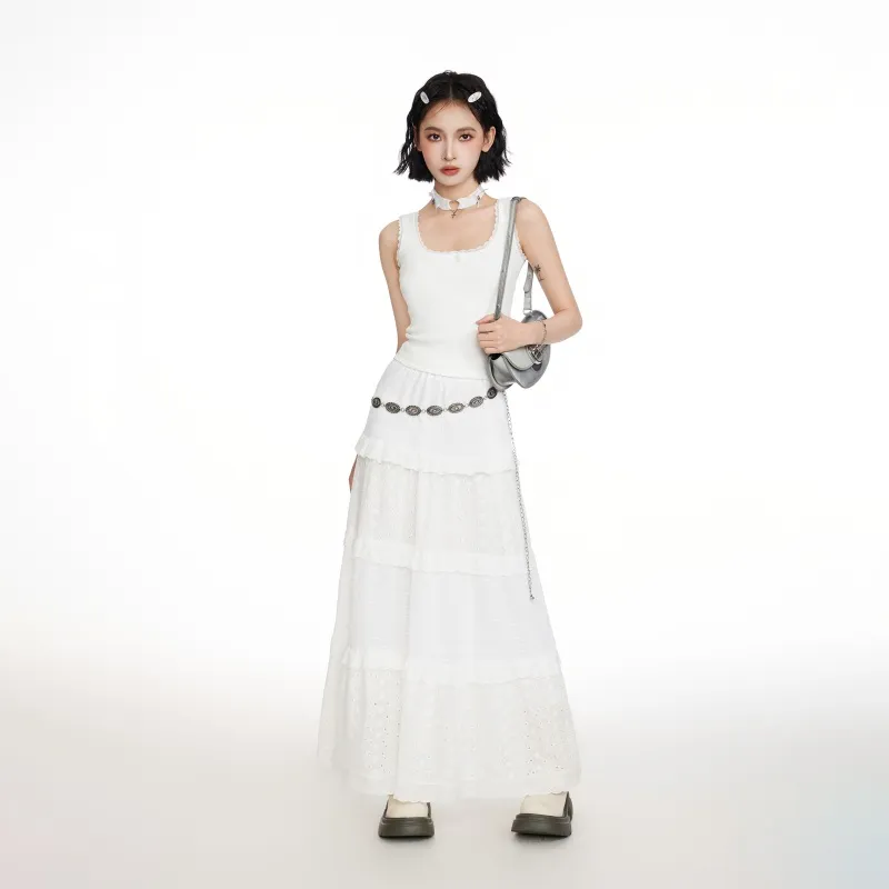 Princess Berdele Casual Long Skirt Women's Apricot+Giveaway-6