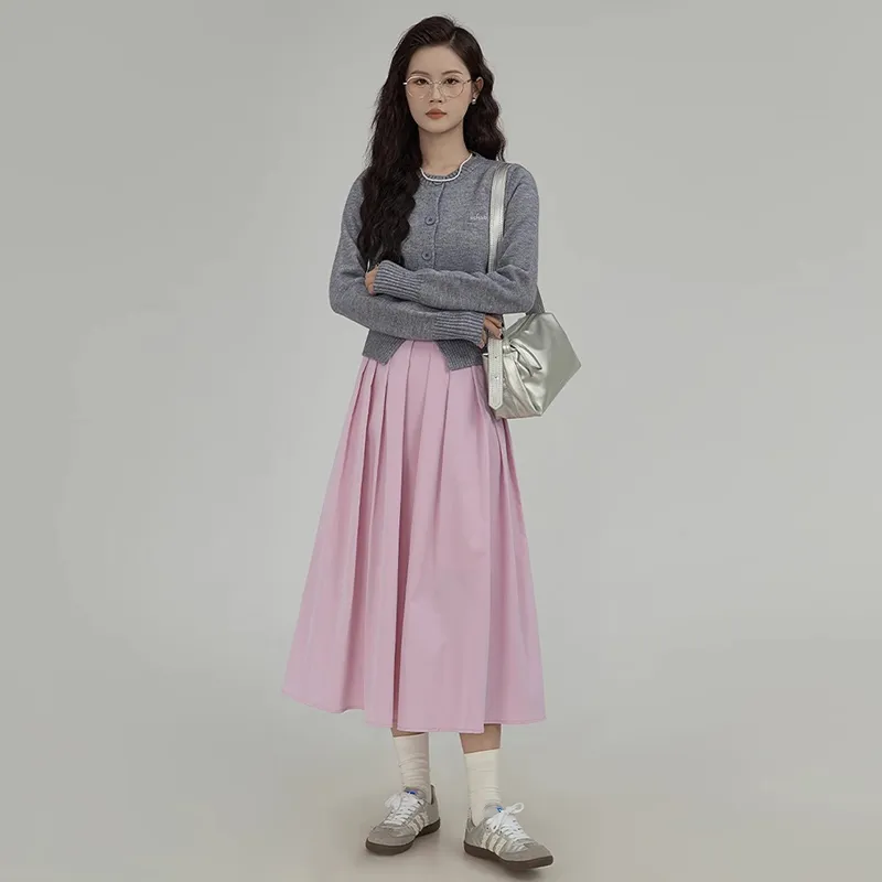 Princess Berdele Casual Long Skirt Women's Pink+Giveaway-5