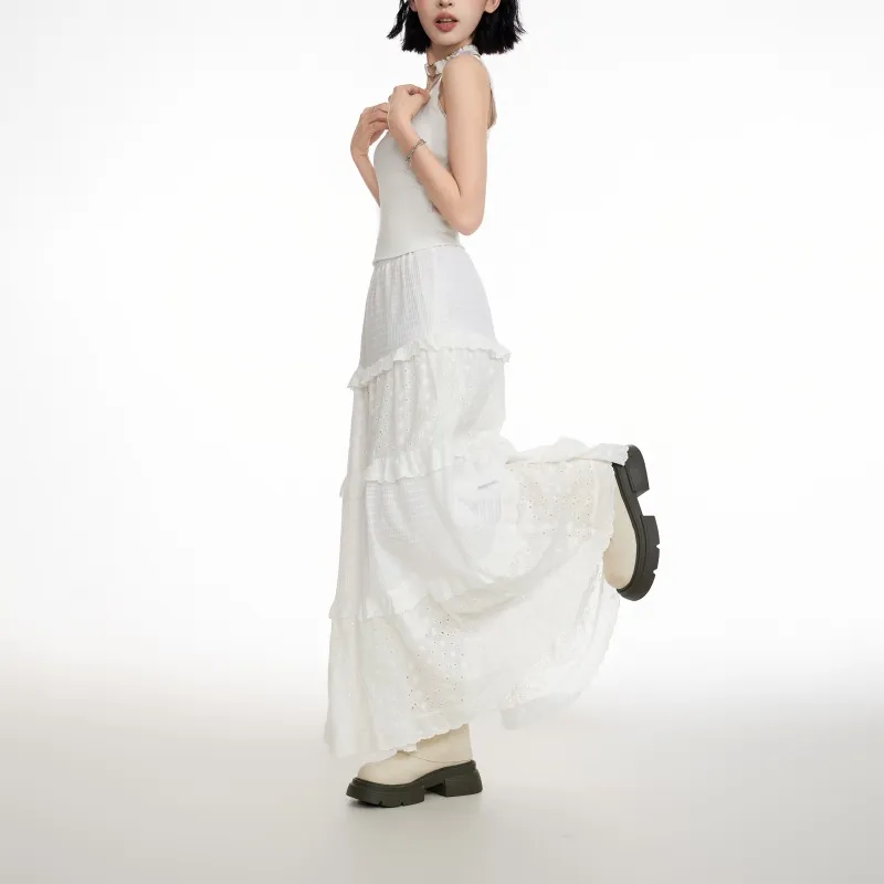Princess Berdele Casual Long Skirt Women's Apricot+Giveaway-4
