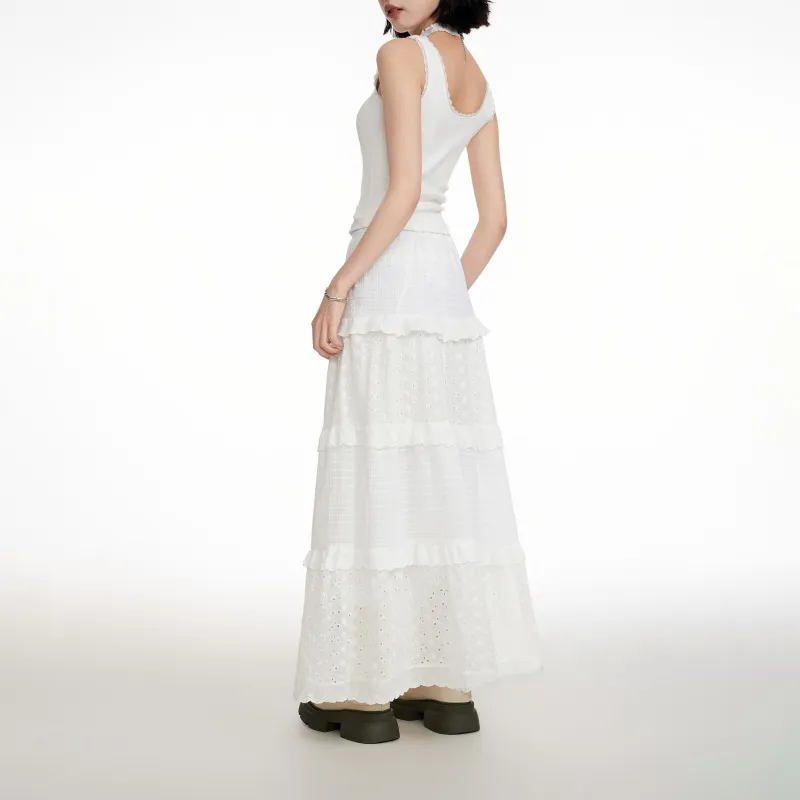 Princess Berdele Casual Long Skirt Women's Apricot+Giveaway-5