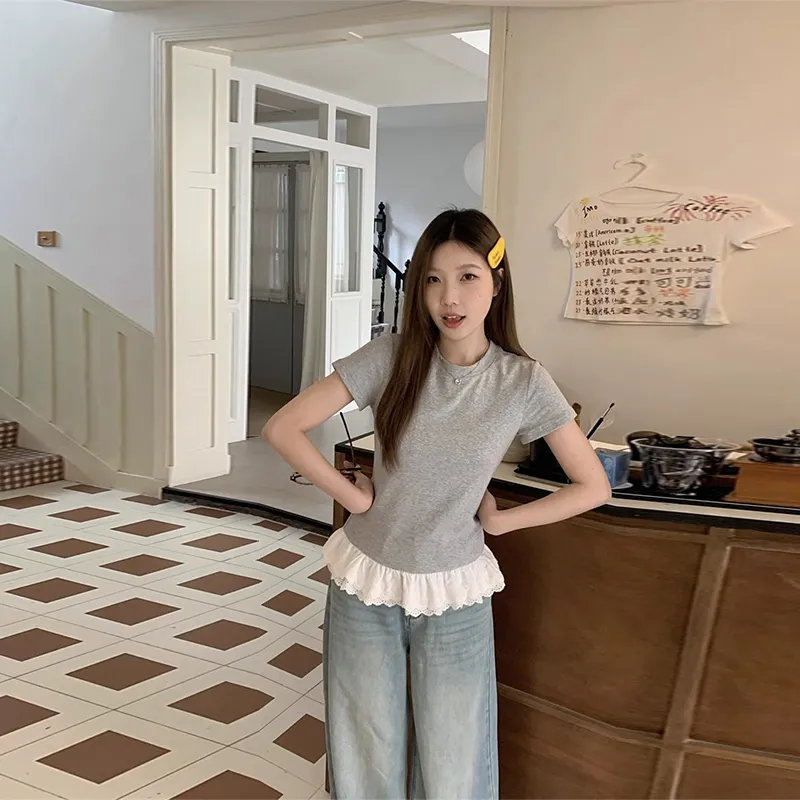 Princess Berdele Set in Sleeve T Shirt Women's Gray+Giveaway-6