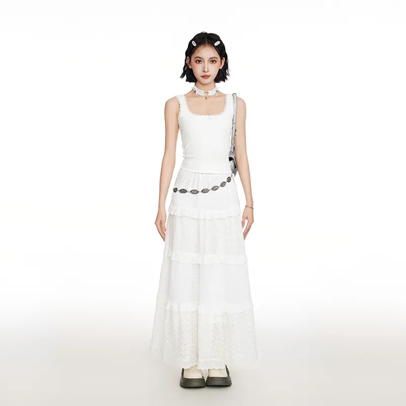 Princess Berdele Casual Long Skirt Women's Apricot+Giveaway-2