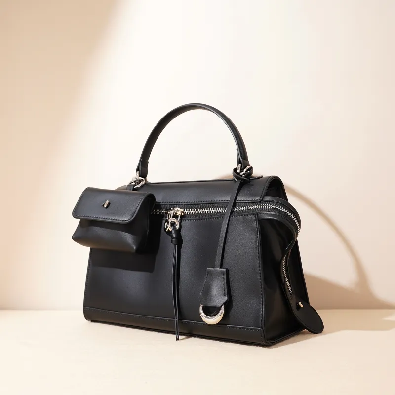 COURONNE Cow Leather Handbag Regular Women's Almond Brown-18