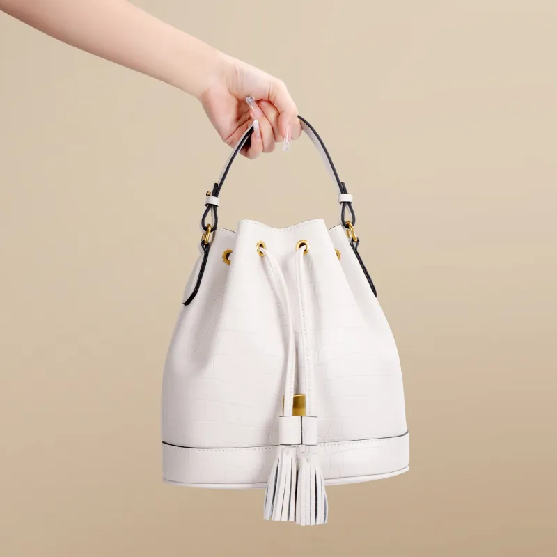 COURONNE Split Cow Leather Crossbody Bag Regular Women's Black/Ecru-10