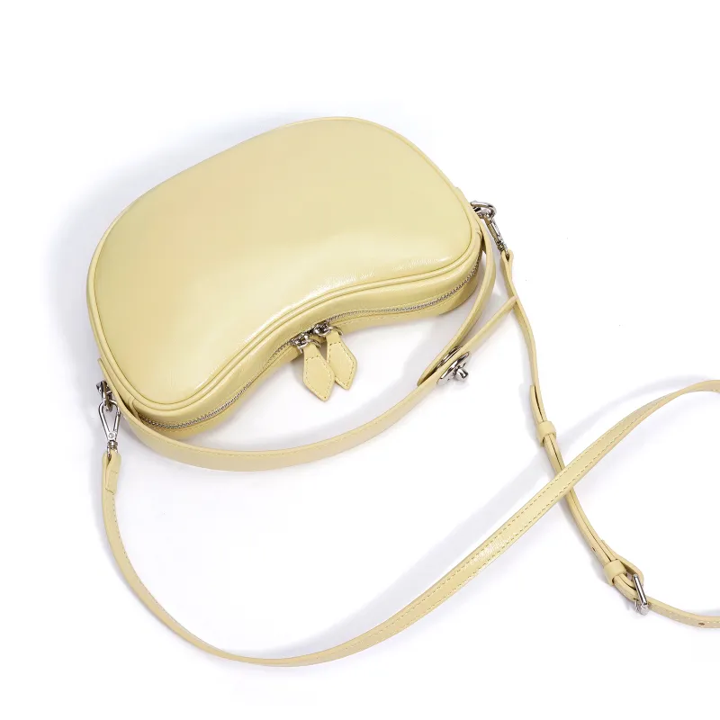 COURONNE Top Grain Oil Wax Sheepskin Shoulder Bag, Crossbody Bag, Handbag Women's Multicolor-4