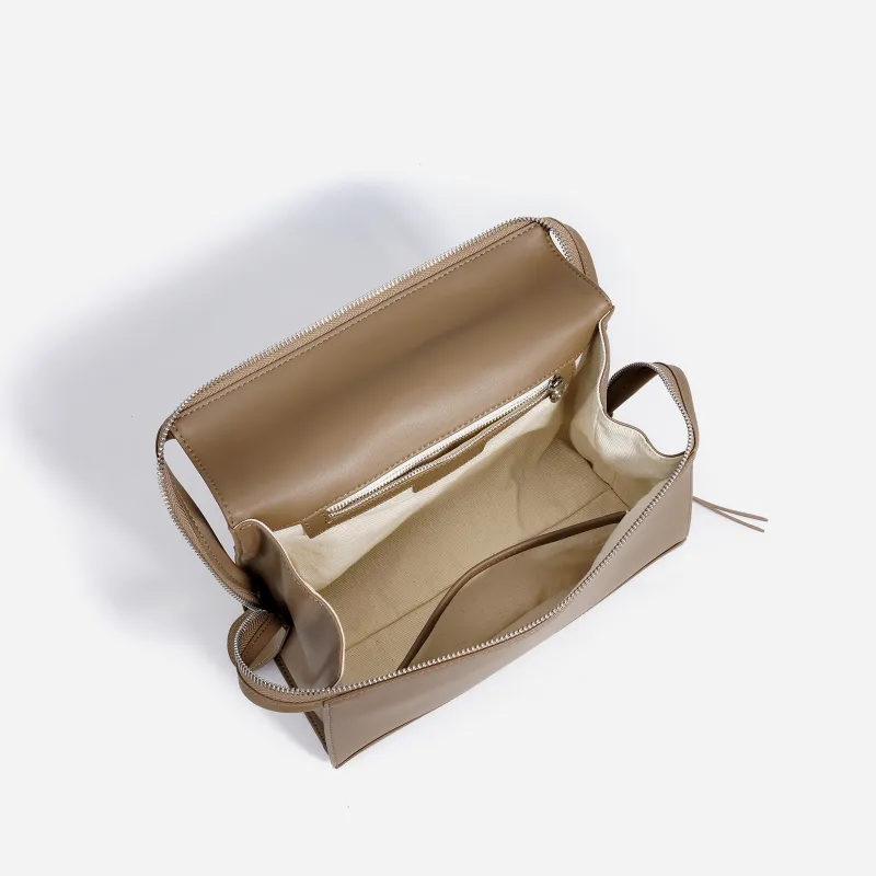 COURONNE Cow Leather Handbag Regular Women's Almond Brown-5