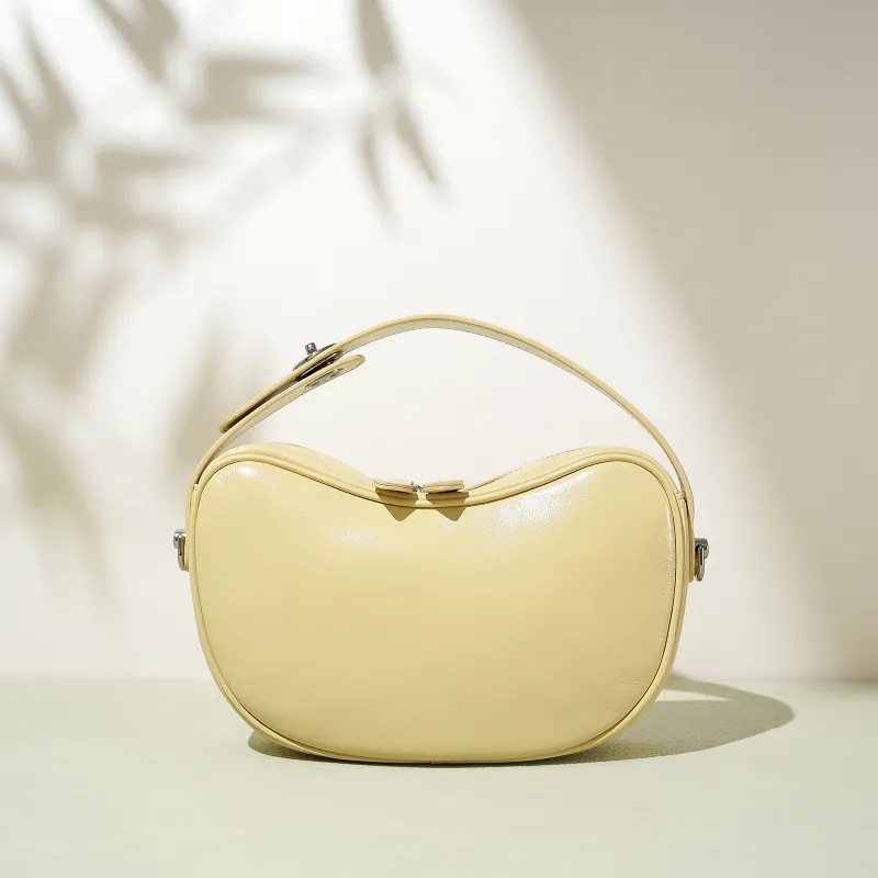 COURONNE Top Grain Oil Wax Sheepskin Shoulder Bag, Crossbody Bag, Handbag Women's Multicolor-9