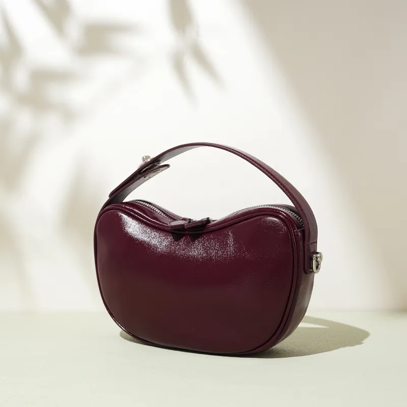 COURONNE Top Grain Oil Wax Sheepskin Shoulder Bag, Crossbody Bag, Handbag Women's Multicolor-25