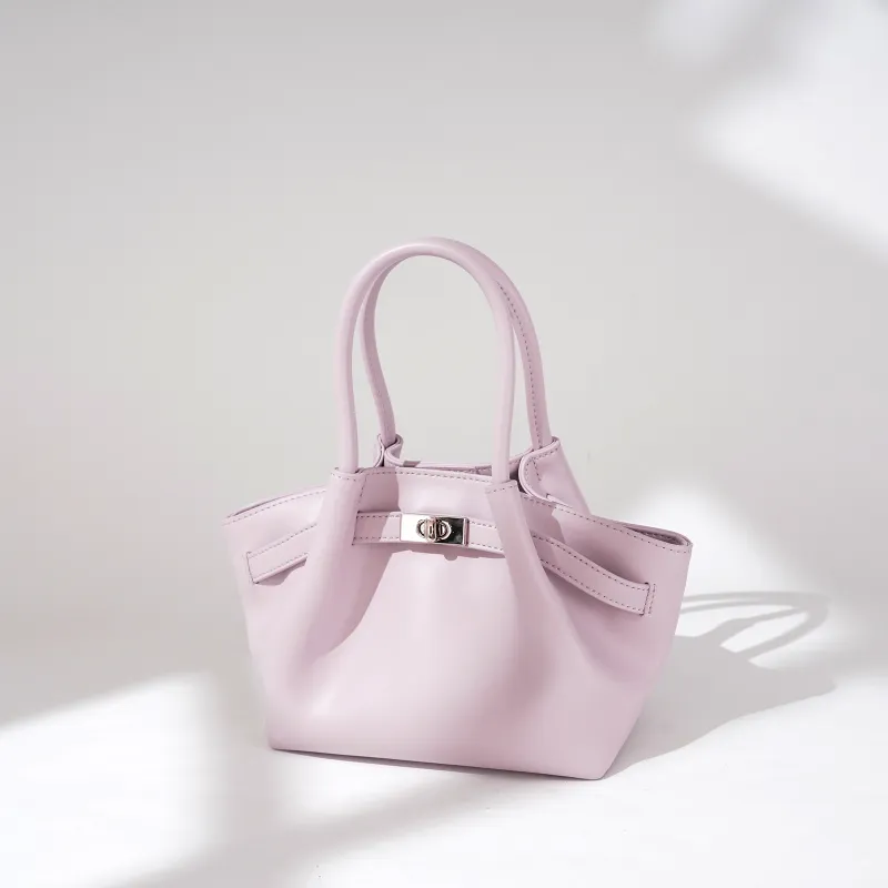 COURONNE Cow Leather Basket Bag, One Shoulder Handbag Women's Multicolor-15