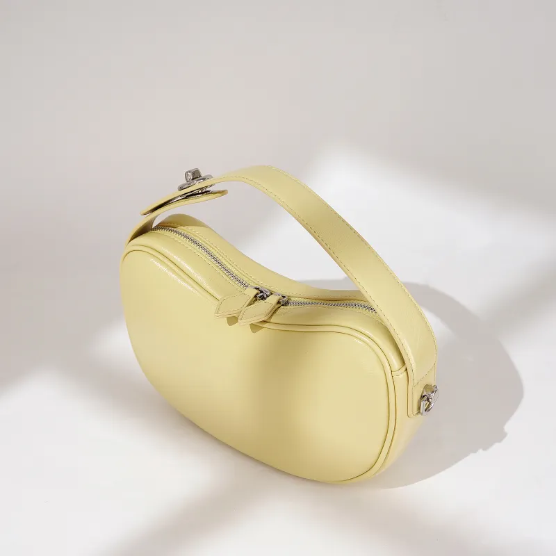 COURONNE Top Grain Oil Wax Sheepskin Shoulder Bag, Crossbody Bag, Handbag Women's Multicolor-7