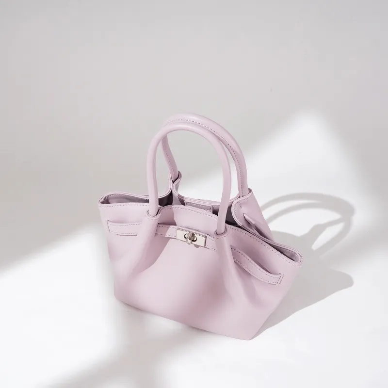 COURONNE Cow Leather Basket Bag, One Shoulder Handbag Women's Multicolor-16