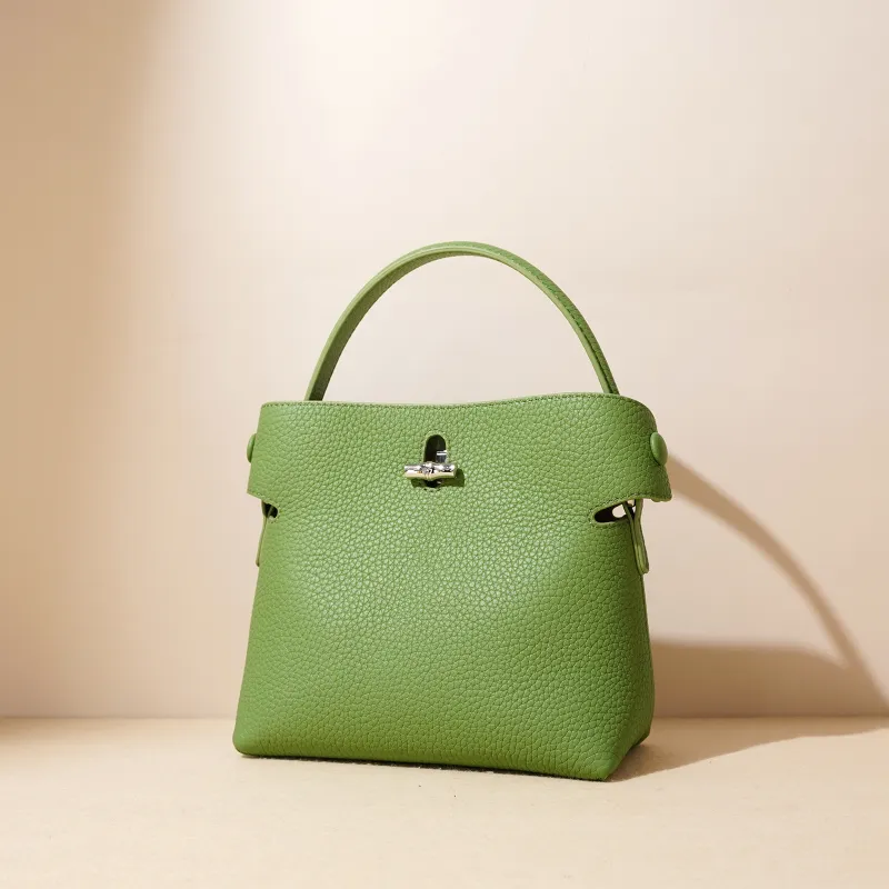 COURONNE Cow Leather Crossbody Bag, Bucket Bag, Handbag Regular Women's Multicolor-12