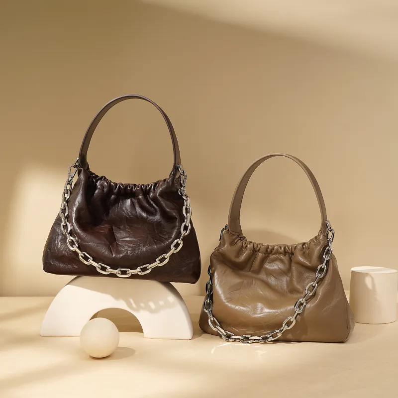 COURONNE Top Grain Cow Leather Handbag Women's Multicolor-8
